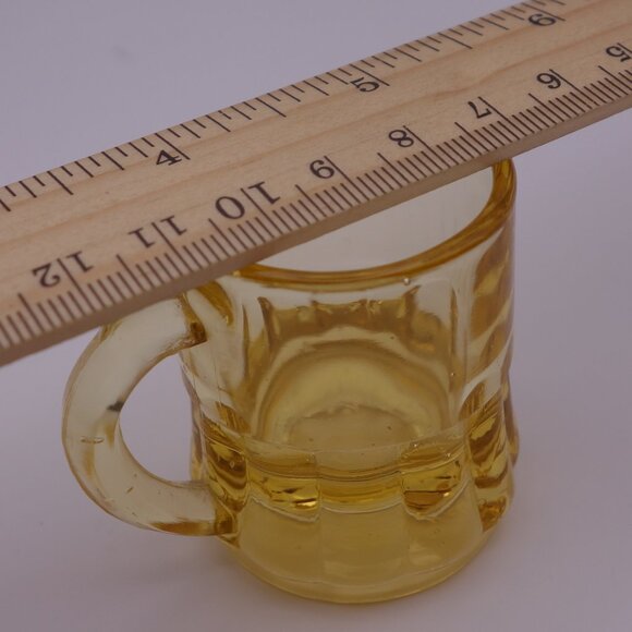 Vintage Federal Glass Yellow Glass Beer Glass with Handle Shot Glass - Picture 10 of 11